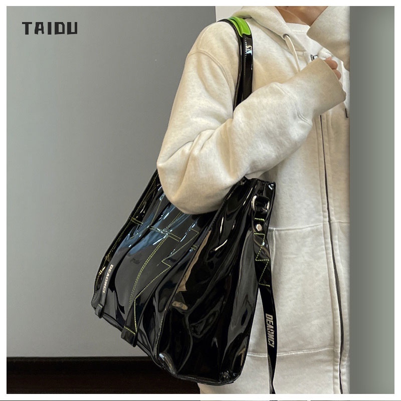 taidu-กระเป๋าถือขั้นสูง-กระเป๋าหน้าไหล่ของหนังสิทธิบัตรต่างๆ-ความจุสูง-แฟชั่นสบาย-ๆ-ความเรียบง่ายอเนกประสงค์-การเดินทาง