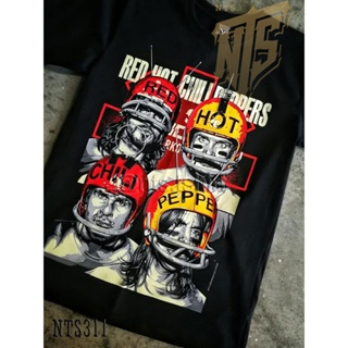 Red Hot Chilii Peppers เสิ้อยืดดำ เสื้อยืดชาวร็อค เสื้อวง New Type System  Rock brand Sz. S M L XL XXL_57