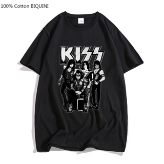 100% Cotton T Shirt Kiss เสื้อยืดชาย/แฟชั่นสำหรับผู้หญิงขนาดใหญ่ Tshirt Tops Tees ฤดูร้อน Unisex Camiseta Heavy Met_01