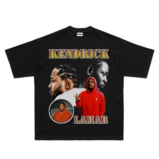 เสื้อยืดแขนสั้น เสื้อยืดแขนสั้น พิมพ์ลาย Kendrick Lamar portrait damn rap สไตล์ฮิปฮอป วินเทจ ทรงหลวม