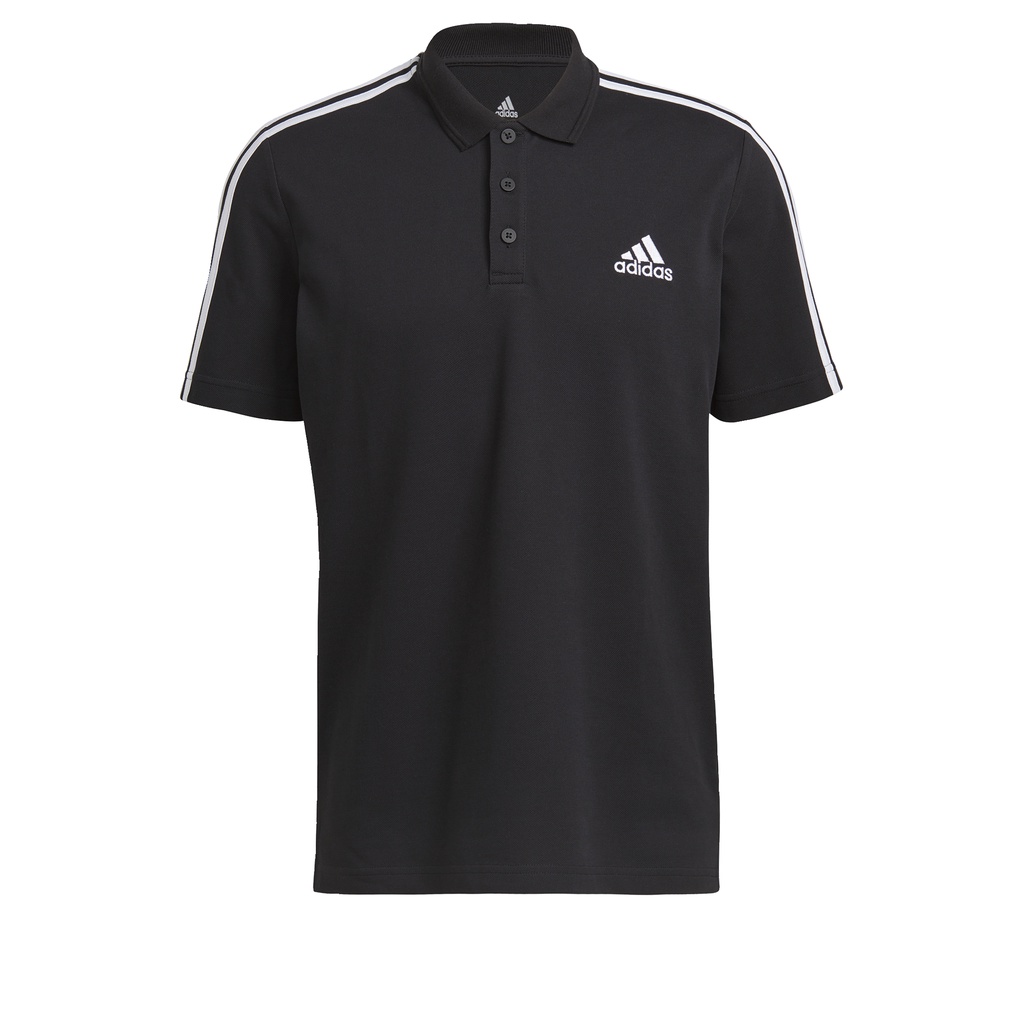 adidas-ไลฟ์สไตล์-เสื้อโปโล-aeroready-essentials-piqu-embroidered-small-logo-3-stripes-ผู้ชาย-สีดำ-gk9097
