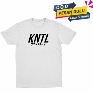 T-Shirtเสื้อยืดแขนสั้น ผ้าฝ้าย พิมพ์ลาย distro Words Cute kntl kanji สไตล์ญี่ปุ่น สําหรับผู้ชาย และผู้หญิง S-5XL