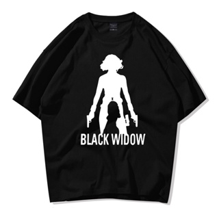 Marvel The Avengers Black Widow Tees Cotton Casual Loose Men T-shirts_01