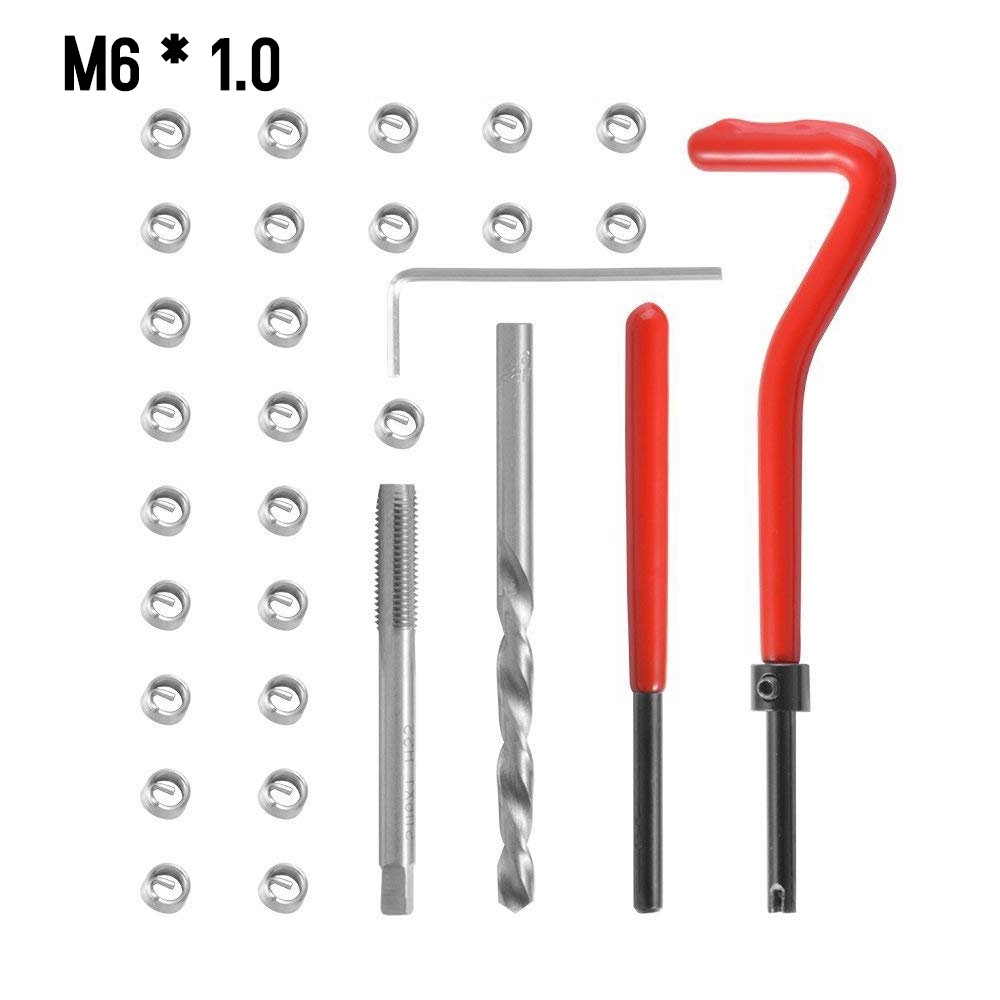 30Pcs Metric Thread Repair Insert Kit M5 M6 M8 M10 M12 M14 Helicoil Car