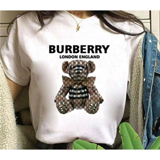 burberry london aesthetic white tees_01