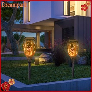 ✿dreampark✿สวนกลางแจ้งพลังงานแสงอาทิตย์เปลวไฟกันน้ำไฟ LED ไฟฉายโคมไฟลานตกแต่ง