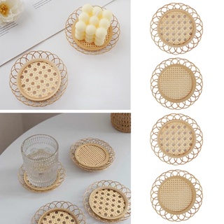 สร้างสรรค์ไม้ไผ่ทอรถไฟเหาะเครื่องดื่มถ้วยญี่ปุ่นเสื่อชา Pad ลื่นผู้ถือหม้อหวายทอเสื่อถ้วยโต๊ะรับประทานอาหาร Placemat อุปกรณ์ตาราง [COD]