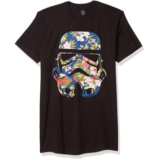 เสื้อยืดผ้าฝ้ายสไตล์ใหม่ เสื้อยืดคอวีผู้ชาย Fifth Sun Mens Star Wars Storm Flowers T-Shirt, Black, X-large t shirt_05