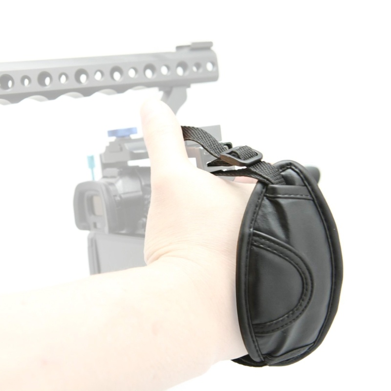 R* หนัง PU Heavy Duty Safety Hand Grip กล้องปรับสายรัดข้อมือ Stabilizer ...