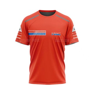 เสื้อยืด ลาย Enduro Motocross สีแดง สําหรับรถจักรยานยนต์วิบาก Honda HRC Moto Racing Rally