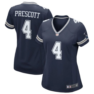 เสื้อกีฬารักบี้ ผ้ายีน ลาย NFL Dallas สไตล์คาวบอย เสื้อกีฬาแขนสั้น ลายทีม Prescott 4 Dak สําหรับผู้หญิง