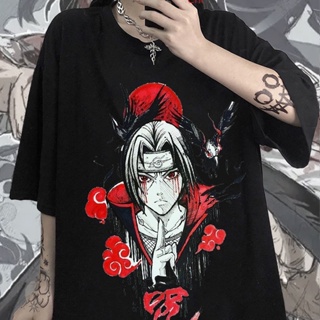 อะนิเมะญี่ปุ่น Naruto Sasuke สูญเสียเสื้อยืดลำลองด้านบนขนาดใหญ่