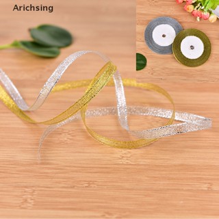 &lt;Arichsing&gt; ริบบิ้นผ้าไหม Sa สีทอง สีเงิน 6 มม. สําหรับตกแต่งคริสต์มาส DIY 25 หลา ต่อม้วน