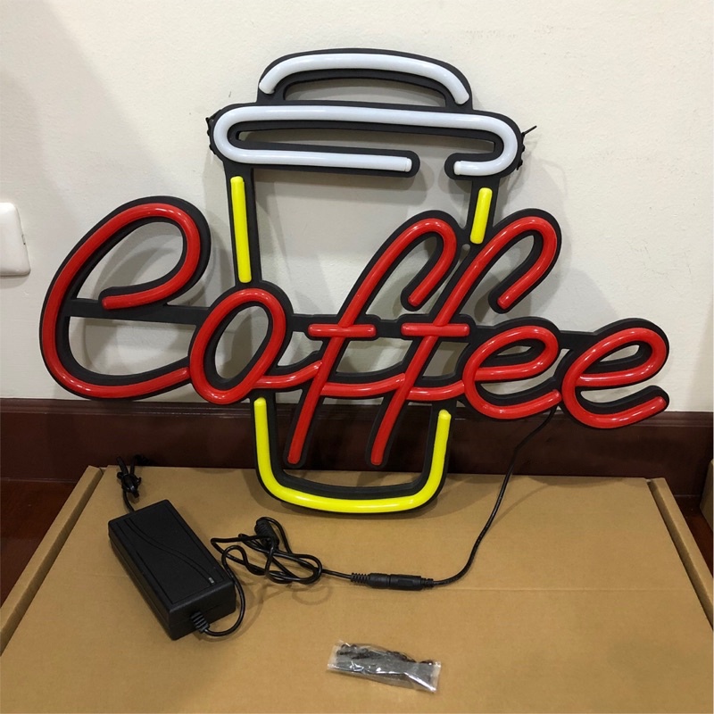 ป้ายไฟled-ป้ายไฟcoffee-ป้ายไฟหน้าร้าน-ป้ายไฟตัวอักษร-ป้ายไฟร้านกาแฟ-ป้ายไฟled-coffee-รูปแก้วกาแฟ-ขนาด60x40cm