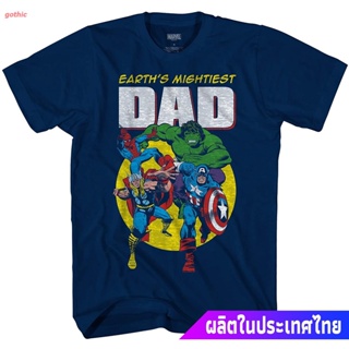 เสื้อยืดผู้ชายและผู้หญิง Marvel Avengers Mightiest Dad Hulk Captain America Graphic Adult T-Shirt Popular T-shirts_11