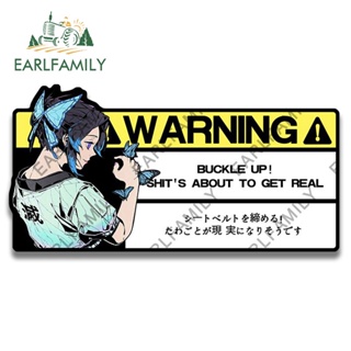 Earlfamily สติกเกอร์ กันน้ํา กันแดด ลาย Kochou Shinobu Concentrate on Driving Warning Surfboard ขนาด 13 ซม. x 6.6 ซม. สําหรับติดตกแต่งรถยนต์