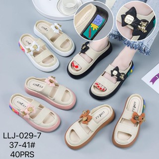 รองเท้าแตะ พื้นยาง Pvc พื้นหนา กันลื่น ลายหมี สีทอง นําเข้า 029-5
