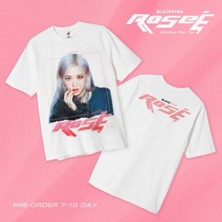 [ปรับแต่งได้]Tee เสื้อยืด Rose​​ blackpink Bootleg​ White T-shirt เสื้อยืดคอกลม_46