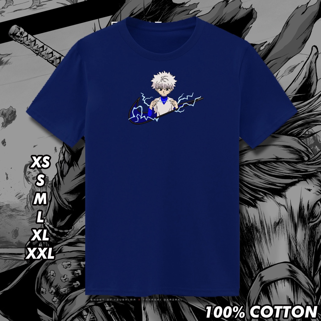 เสื้อยืดnike-x-hunter-x-hunter-killua-anime-high-quality-premium-cotton-shirt-05