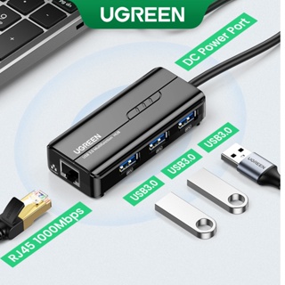 UGREEN อแดปเตอร์ USB 3.0 3 พอร์ต รองรับ10/100/1000Mbps สำหรับ Nintendo Switch Windows 8.1 / 8/7, MacOS X และ Linux