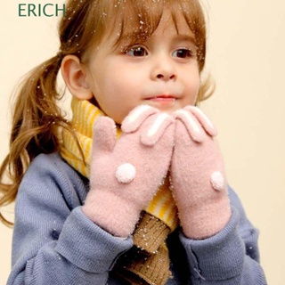 Erich ถุงมือเด็ก 2-6 ปี การ์ตูน กันลม ผ้ากํามะหยี่ขนนิ่ม สําหรับเด็กวัยหัดเดิน เด็กทารก แบบหนา ถุงมือเต็มนิ้ว