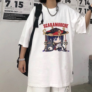 T Shirt Genshin Impact Anime Kunikuzushi Print Oversized s Vintage Short Sleeve 100% Cotton Harajuku Graphic Scaram_05