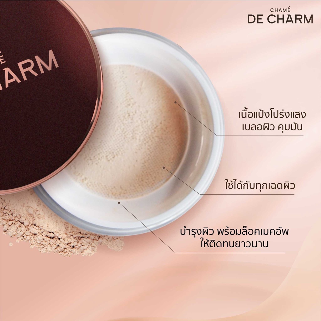 beauty-siam-แท้ทั้งร้าน-แบ่งขายแป้งฝุ่นเบลอรูขุมขน-de-charm-everlasting-all-day-perfect-skin-loose-setting-powder