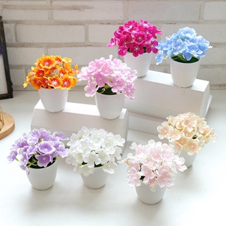 【AG】Faux Silk Flower No Wilting Ornamental Weather-resistant Beautiful Wedding Artificial Hydrangea with Pot Party Supplies