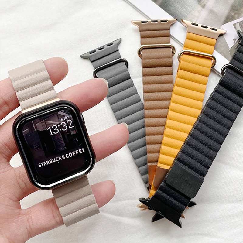 cclcc-สายนาฬิกาข้อมือหนัง-แม่เหล็ก-สําหรับ-apple-watch-band-series-ultra-se-8-7-6-5-4-3-2-1-iwatch-38-มม-40-มม-41-มม-42-มม-44-มม-45-มม-49-มม