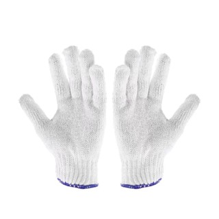 MODERNHOME  ถุงมือฝ้าย ขอบน้ำเงิน 6 ขีด สีขาว ถุงมือ ถุงมือทำงาน ถุงมือป้องกัน