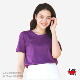 แตงโม (SUIKA) - เสื้อยืดคอกลม SUPERSOFT สี SS46 DARK PURPLE