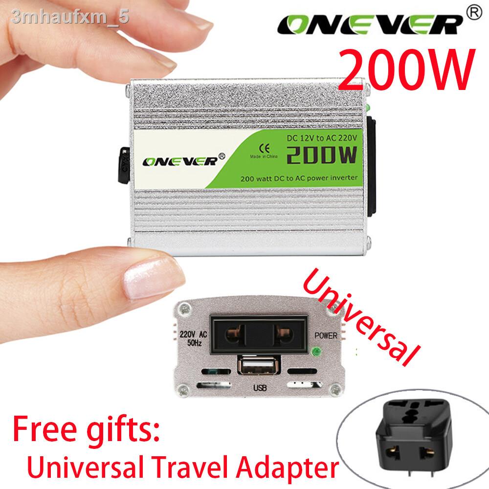 onever-universal-อินเวอร์เตอร์-12v200w-เครื่องแปลงไฟรถเป็นไฟบ้าน-ตัวแปลงไฟรถ-ใช้อุปกรณ์ไฟบ้านได้ในรถ-dc-12v-to-ac-220v-2