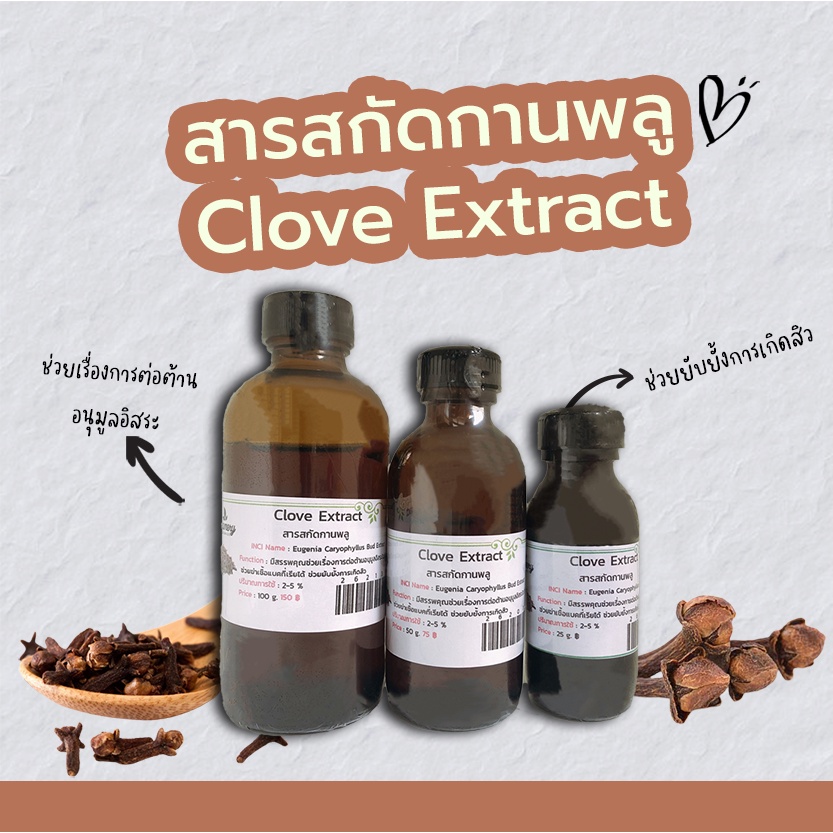สารสกัดกานพลู Clove extract สารสกัดสมุนไพร สำหรับผสมเครื่องสำอางเท่านั้น Shopee Thailand