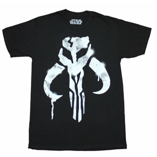 The Mandalorian Star Wars Mens T-shirt - Stencil Sprayed Mythosaur Logo Image_01