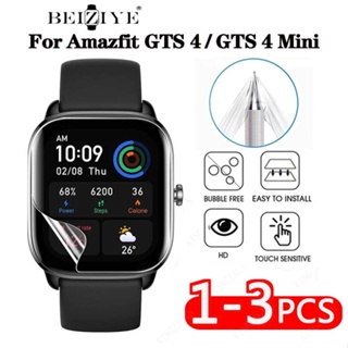 beiziye ฟิล์มกันรอย Amazfit GTS 4 ฟิล์มกันรอยหน้าจอ TPU แบบบางพิเศษ ป้องกันการระเบิด สําหรับ Xiaomi Huami Amazfit GTS 4/ 4mini Smart Watch