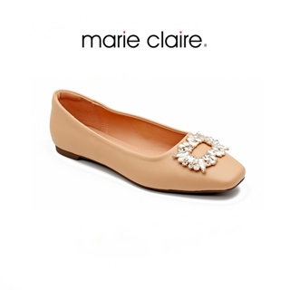 Bata บาจา ยี่ห้อ Marie Claire รองเท้าคัทชู บัลเล่ต์ส้นแบน ประดับด้วยเพชร เก๋ เรียบหรู สำหรับผู้หญิง รุ่น Lusty สีเบจ 5703297