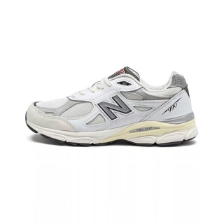 100% authentic New Balance 990 v3 “Taddy Made” White sports shoesรองเท้าผ้าใบแฟชั่น