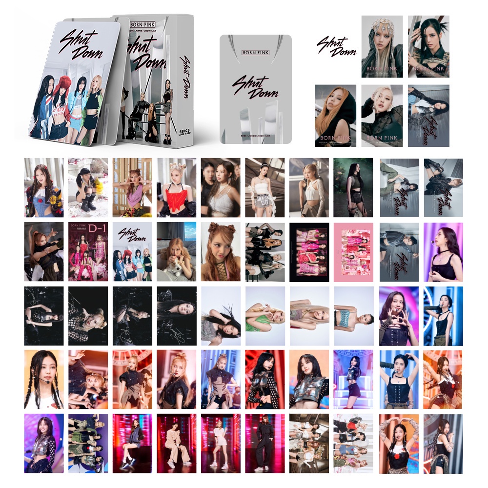 ราคาและรีวิวโฟโต้การ์ด BLACKPINK 2022 BORN PINK Shut Down Lomo Card JENNIE LISA HD อัลบั้มสะสม 54 ชิ้น