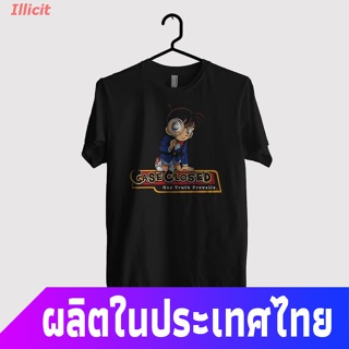 แฟชั่นธรรมดาIllicit นักสืบโคนันเสื้อยืดยอดนิยม เสื้อยืดพิมพ์ลาย Detective Conan Closed สําหรับผู้ชาย Detective Conan Rou