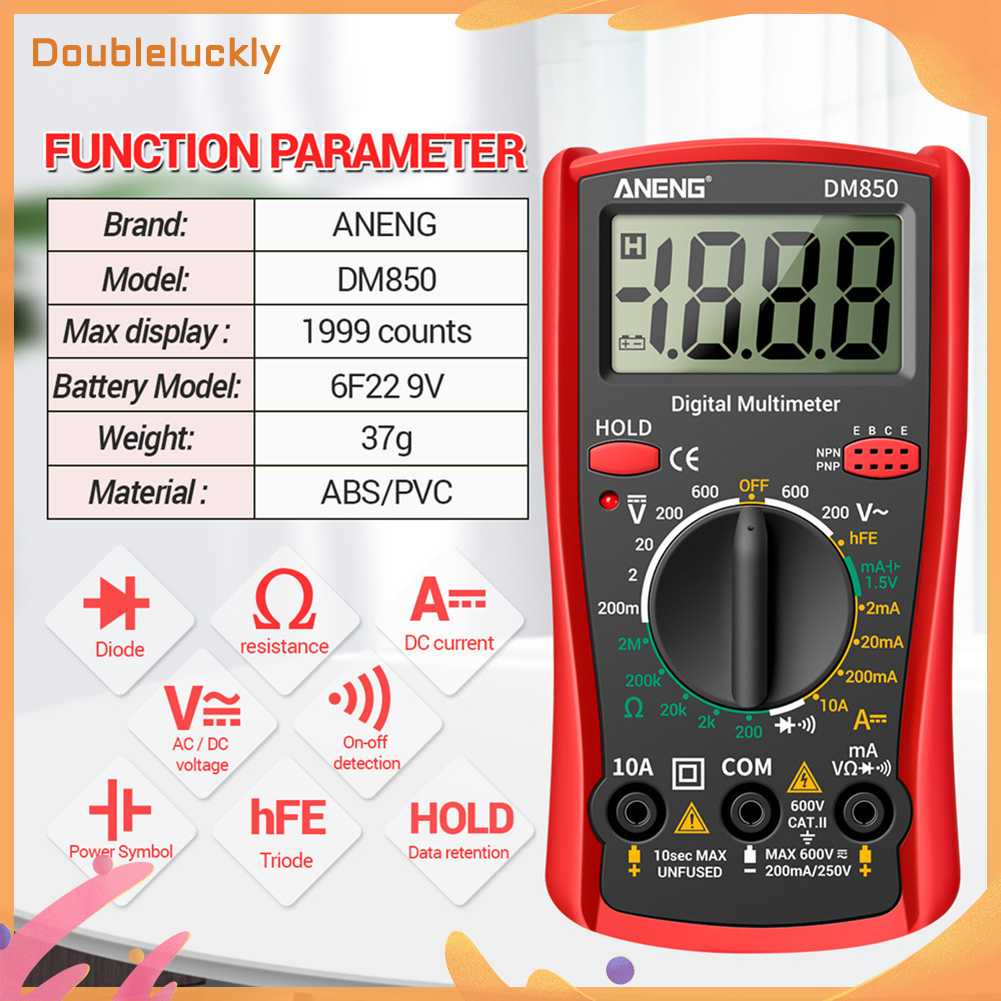 เครื่องวัดแรงดันไฟฟ้ามัลติมิเตอร์-dm850-แบบมืออาชีพ