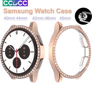 Cclcc เคสนาฬิกาข้อมือ PC ประดับเพชร คลาสสิก สําหรับ Samsung Galaxy watch 5 5 pro 45 มม. 4 44 มม. 40 มม. Galaxy watch 4 42 มม. 46 มม.