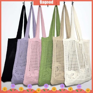 ♪Bagood♪In Stock  แฟชั่นผู้หญิงกระเป๋าถือกระเป๋าสะพายสีทึบสำหรับการเดินทางช้อปปิ้งเพื่อการพักผ่อนทุกวัน