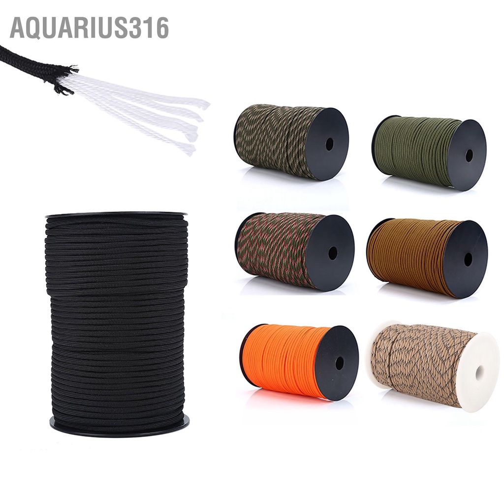 aquarius316-550-paracord-parachute-cord-แบบสะท้อนแสง-เชือกเส้นเล็ก-9-strand-core-100m