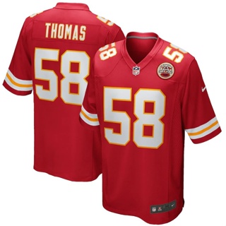 เสื้อกีฬารักบี้ NFL Kansas Chief ansas City Chiefs No. เสื้อกีฬาแขนสั้น ลายทีม Derrick Thomas 58