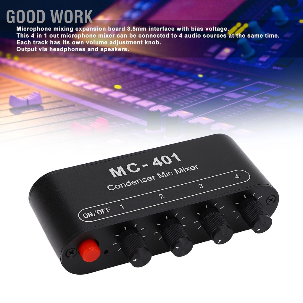 Good Work Condenser Mic Mixer 4 In 1 Out Microphone Mix System ...