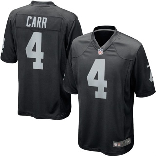 เสื้อกีฬารักบี้ NFL Las Vegas Raiders Las Vegas Raiders 4#Derek เสื้อกีฬา Carr Jersey