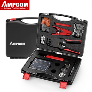 Ampcom Network Tool Kit, 12 in 1 Professional Portable Ethernet Computer Maintenance Kit, LAN Cable Tester Repair Kit