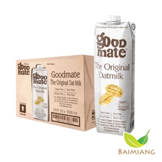 [ยกลัง]Goodmate The Original Oat Milk กู๊ดเมท นมโอ๊ต สูตรออริจินอล ขนาด 1000 มล. 12กล่อง (41565-12)