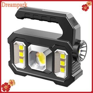 ❀su❀LED + COB ไฟฉายตั้งแคมป์ 300LM กันน้ำไฟฉายมือถือพลังงานแสงอาทิตย์