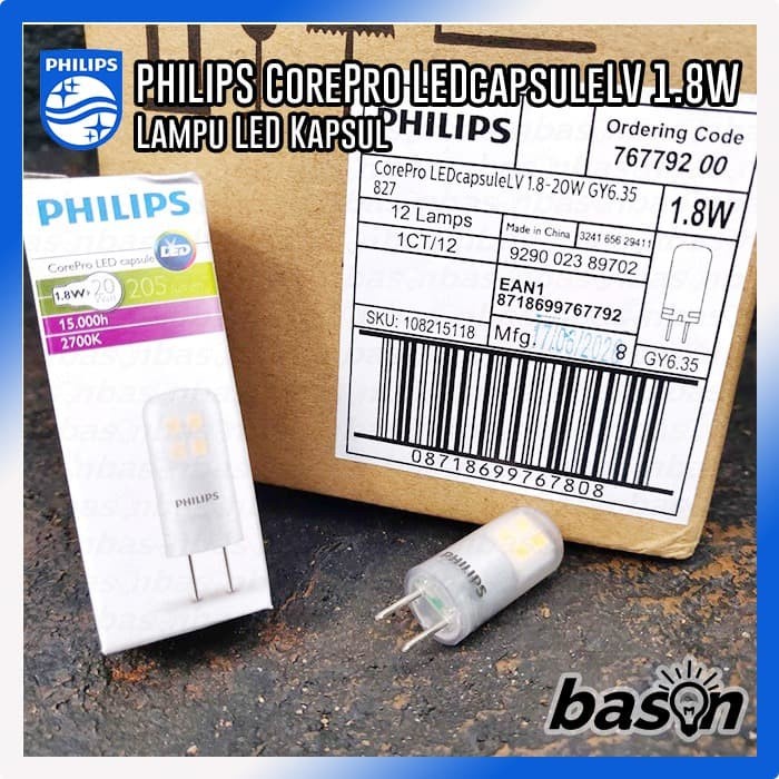 Philips CorePro Led แคปซูล Lv 1.8W GY6.35 827 - เทียบเท่ากับ 20W ...